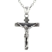 duixinghas Men’s Jesus Cross Dangle Stainless Steel Necklace, Anti-Rust Jesus Pendant